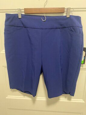 IBKUL Womens Royal Blue Pull On Stretch Performance Golf Shorts Size 14 NEW